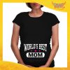 T-shirt Premaman Nera "World's Best Mom" idea regalo festa della mamma gadget eventi