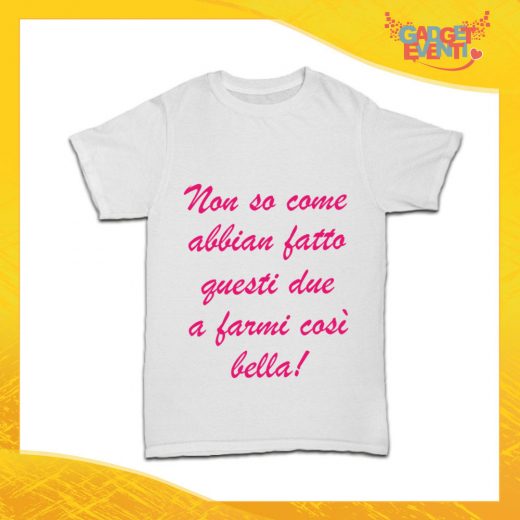 T-Shirt Bianca Bimbo Femminuccia "Mi hanno fatto così bello" Idea Regalo per Bimbi Bambini Gadget Eventi