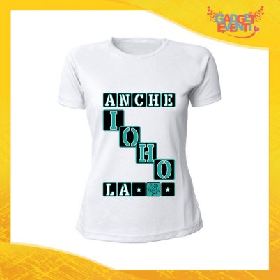 T-Shirt Donna Bianca "Anche io ho la Tartaruga" Maglia Maglietta per l'estate Grafiche Divertenti Gadget Eventi