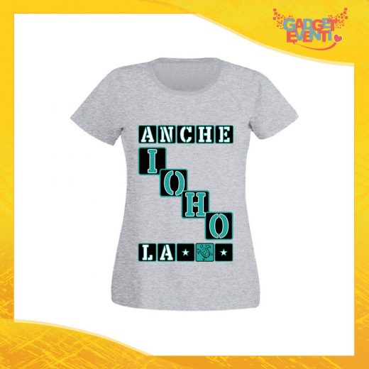 T-Shirt Donna Grigia "Anche io ho la Tartaruga" Maglia Maglietta per l'estate Grafiche Divertenti Gadget Eventi