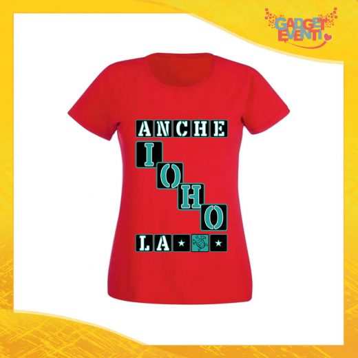 T-Shirt Donna Rossa "Anche io ho la Tartaruga" Maglia Maglietta per l'estate Grafiche Divertenti Gadget Eventi