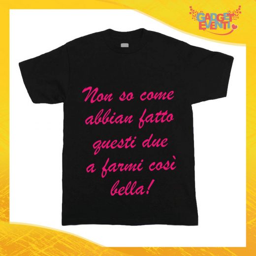 T-Shirt Nera Bimbo Femminuccia "Mi hanno fatto così bello" Idea Regalo per Bimbi Bambini Gadget Eventi