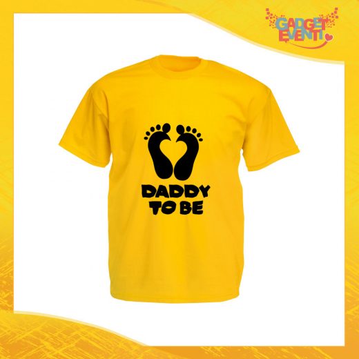 T-Shirt Uomo Giallo Sunflower "Daddy to Be" Maglia Maglietta per l'estate Grafiche Divertenti Futuro Papà Gadget Eventi