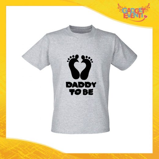 T-Shirt Uomo Grigia "Daddy to Be" Maglia Maglietta per l'estate Grafiche Divertenti Futuro Papà Gadget Eventi
