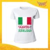 T-Shirt Donna Bianca "Proud to Be Italian" Maglia Maglietta per l'estate Grafiche Divertenti Gadget Eventi