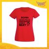 T-Shirt Donna Rossa "Impegnata con un Paracadutista" Maglia Maglietta per l'estate Grafiche Divertenti Gadget Eventi