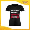 T-Shirt Donna Nera "Training to Beat Goku" Maglia Maglietta per l'estate Grafiche Divertenti Gadget Eventi