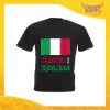 T-Shirt Uomo Nero "Proud to Be Italian" Maglia Maglietta per l'estate Grafiche Divertenti Gadget Eventi