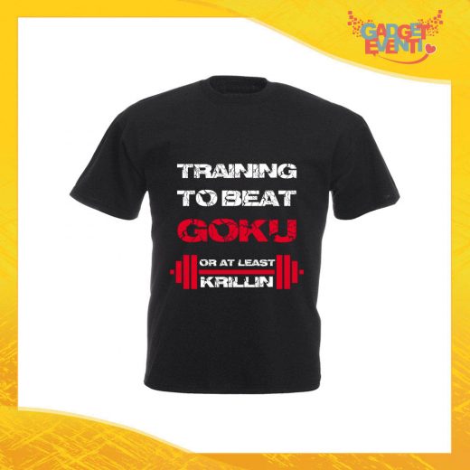 T-Shirt Uomo Nera "Training to Beat Goku" Maglia Maglietta per l'estate Grafiche Divertenti Gadget Eventi