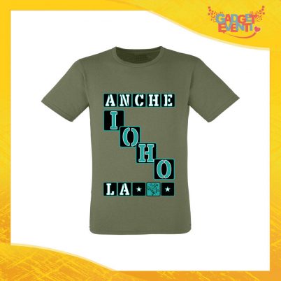 T-Shirt Uomo Verde Oliva "Anche io ho la Tartaruga" Maglia Maglietta per l'estate Grafiche Divertenti Gadget Eventi