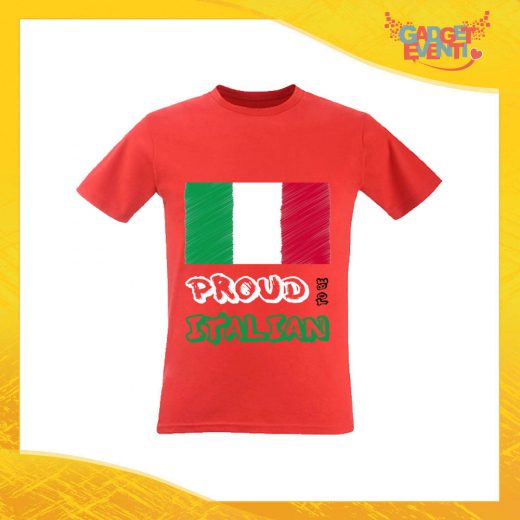 T-Shirt Uomo Rossa "Proud to Be Italian" Maglia Maglietta per l'estate Grafiche Divertenti Gadget Eventi