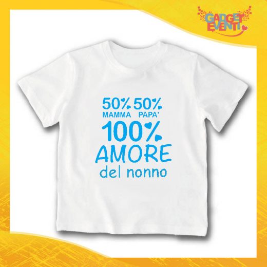 T-Shirt bianca bimbo maschietto "Amore del Nonno" Idea Regalo Gadget Eventi