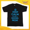 T-Shirt nera bimbo maschietto "Keep Calm Good Mom" Idea Regalo Gadget Eventi