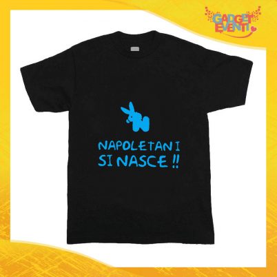 T-Shirt nera bimbo maschietto "Napoletani si Nasce" Idea Regalo Gadget Eventi