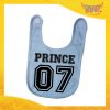 Bavetto Azzurro Maschietto Bavaglino Bimbo "Prince con Nome Personalizzato" Gadget Eventi