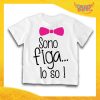 Maglietta Bianca Femminuccia Bimba "Sono figa lo so" Idea Regalo T-Shirt Gadget Eventi