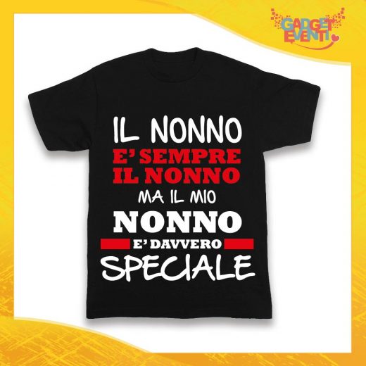 Maglietta Nera Bimbo "Nonno è Speciale" Idea Regalo T-Shirt Festa dei Nonni Gadget Eventi