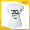 T-Shirt Donna Bianca "Dammi un buon mojito" Maglia Maglietta Idea Regalo Divertente Gadget Eventi