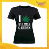 T-Shirt Donna Nera "I Love my Little Garden" Maglia Maglietta Idea Regalo Divertente Gadget Eventi