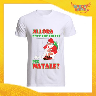T-Shirt Uomo Natalizia Bianca "Cosa Volevi per Natale" Maglietta per l'inverno Maglia Natalizia Idea Regalo Gadget Eventi