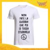 T-Shirt Uomo Bianca "Non fate la Guerra" Maglia Maglietta Maschile Idea Regalo Divertente per un Ragazzo Gadget Eventi