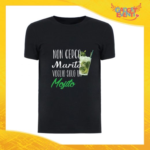 T-Shirt Uomo Nera "Non Cerco Marito" Maglia Maglietta Maschile Idea Regalo Divertente per un Ragazzo Gadget Eventi