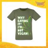 T-Shirt Uomo Verde Oliva "I'm Not Vegan" Maglia per l'estate Idea Regalo Maglietta Maschile Gadget Eventi