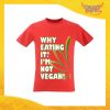 T-Shirt Uomo Rossa "I'm Not Vegan" Maglia per l'estate Idea Regalo Maglietta Maschile Gadget Eventi