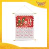 Calendario Natalizio Personalizzato con Nomi Grafica Rossa "Elf Family" con Asta per appenderlo Idea Regalo Festività Natalizie Gadget Eventi