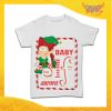 Maglietta Bianca Bimba Femminuccia "Elf Family" Idea Regalo T-Shirt Baby Gadget Eventi