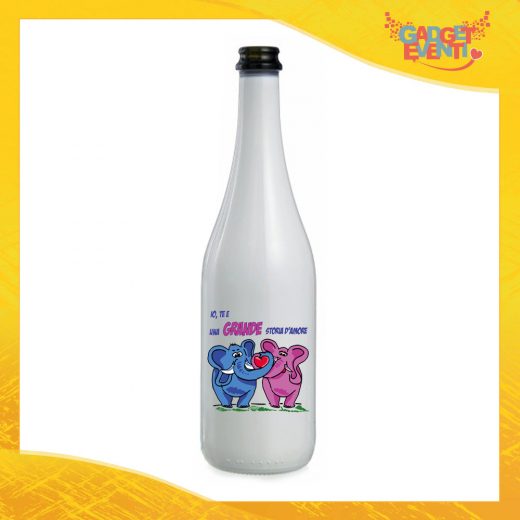 Bottiglia da Vino Love 75 ml Personalizzata per San Valentino "Grande Storia d'amore" Idea Regalo per Innamorati Gadget Eventi