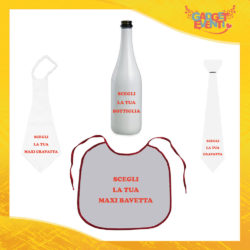 Scegli i nostri prodotti per Addii al Celibato e Nubilato Bavaglioni Bottiglie da Vino Maxi Cravattoni e Cravatte Gadget Eventi