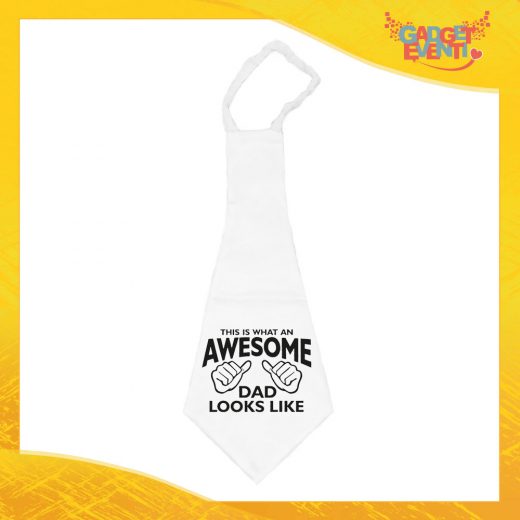 Maxi Cravatta Personalizzata "Awesome Dad" Cravattone Originale Idea Regalo per la Festa del Papà Gadget Eventi