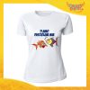 T-Shirt Donna Love Bianca "Pesciolina Mia" Maglietta Idea Regalo Maglia per Innamorati Gadget Eventi