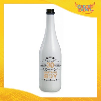 Bottiglia da Vino Personalizzata "Vintage Boy" Bottiglie per Compleanni Idea Regalo Originale per Feste di Compleanno Gadget Eventi