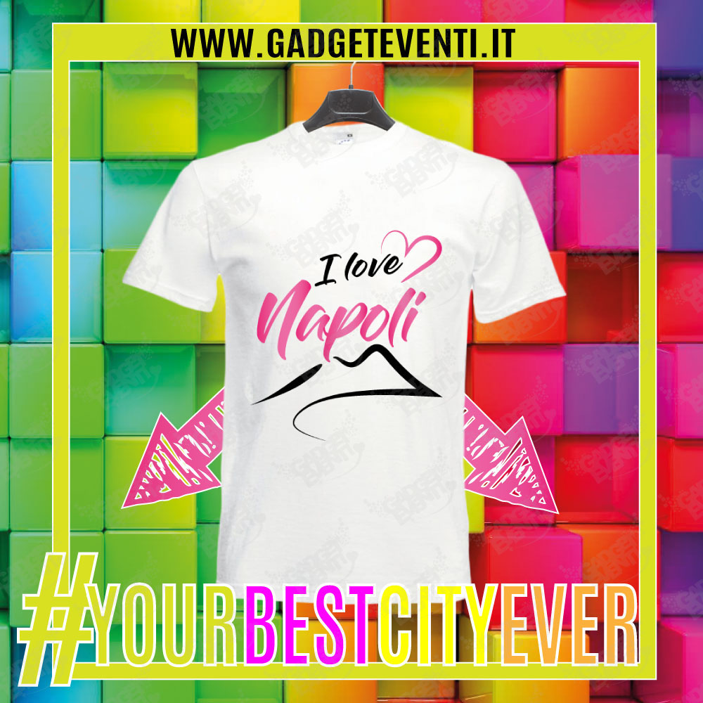 Maglietta Uomo Personalizzata Città I Love Napoli - Gadget Eventi