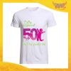 T-Shirt Uomo Bianca "Life Begin" Maglietta Maschile Birthday per Feste di Compleanno Idea Regalo per Compleanni Gadget Eventi