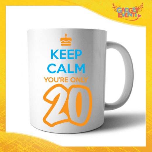 Tazza Personalizzata "Keep Calm Twenty" Grafica Arancio Mug per Compleanni Regalo Tazze Originali per Feste di Compleanno Gadget Eventi