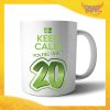 Tazza Personalizzata "Keep Calm Twenty" Grafica Verde Mug per Compleanni Regalo Tazze Originali per Feste di Compleanno Gadget Eventi