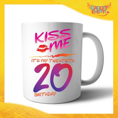 Tazza Personalizzata "Kiss Me Birthday" Mug per Compleanni Regalo Tazze Originali per Feste di Compleanno Gadget Eventi