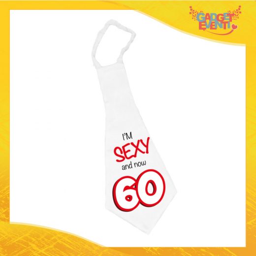 Maxi Cravatta Personalizzata "I'm sexy Sessantesimo" Cravattone Originale Idea Regalo per Festa di Compleanno Gadget Eventi