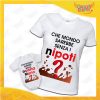 Coppia di T-Shirt Donna Body Bimbo Bianche "Che Mondo senza Nipoti con Nome" Magliette Grafiche divertenti per Nonno Nonna e Nipote Gadget Eventi
