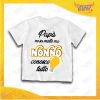 Maglietta Bianca Bimbo "Nonno Conosce Tutto" Grafica Gialla Idea Regalo T-Shirt Festa dei Nonni Gadget Eventi