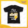 Maglietta Nera Bimbo "Nonno Conosce Tutto" Grafica Gialla Idea Regalo T-Shirt Festa dei Nonni Gadget Eventi