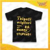 Maglietta Nera Bimbo "Nonni Stupendi" Grafica Oro Idea Regalo T-Shirt Festa dei Nonni Gadget Eventi
