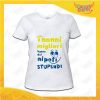 Maglietta Donna Bianca "Nipoti Stupendi per Nonna" grafica azzurra Idea Regalo Nonna T-Shirt Festa dei Nonni Gadget Eventi