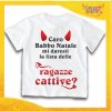 T-Shirt Bimbo Bianca Maglietta "Lista delle Ragazze Cattive" grafica Nera Gadget Eventi