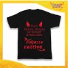 T-Shirt Bimbo Nera Maglietta "Lista delle Ragazze Cattive" grafica Rossa Gadget Eventi