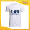 T-Shirt Uomo Natalizia Bianca "I Love Christmas" grafica Blu Maglietta per l'inverno Maglia Natalizia Idea Regalo Gadget Eventi
