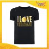 T-Shirt Uomo Natalizia Nera "I Love Christmas" grafica Oro Maglietta per l'inverno Maglia Natalizia Idea Regalo Gadget Eventi